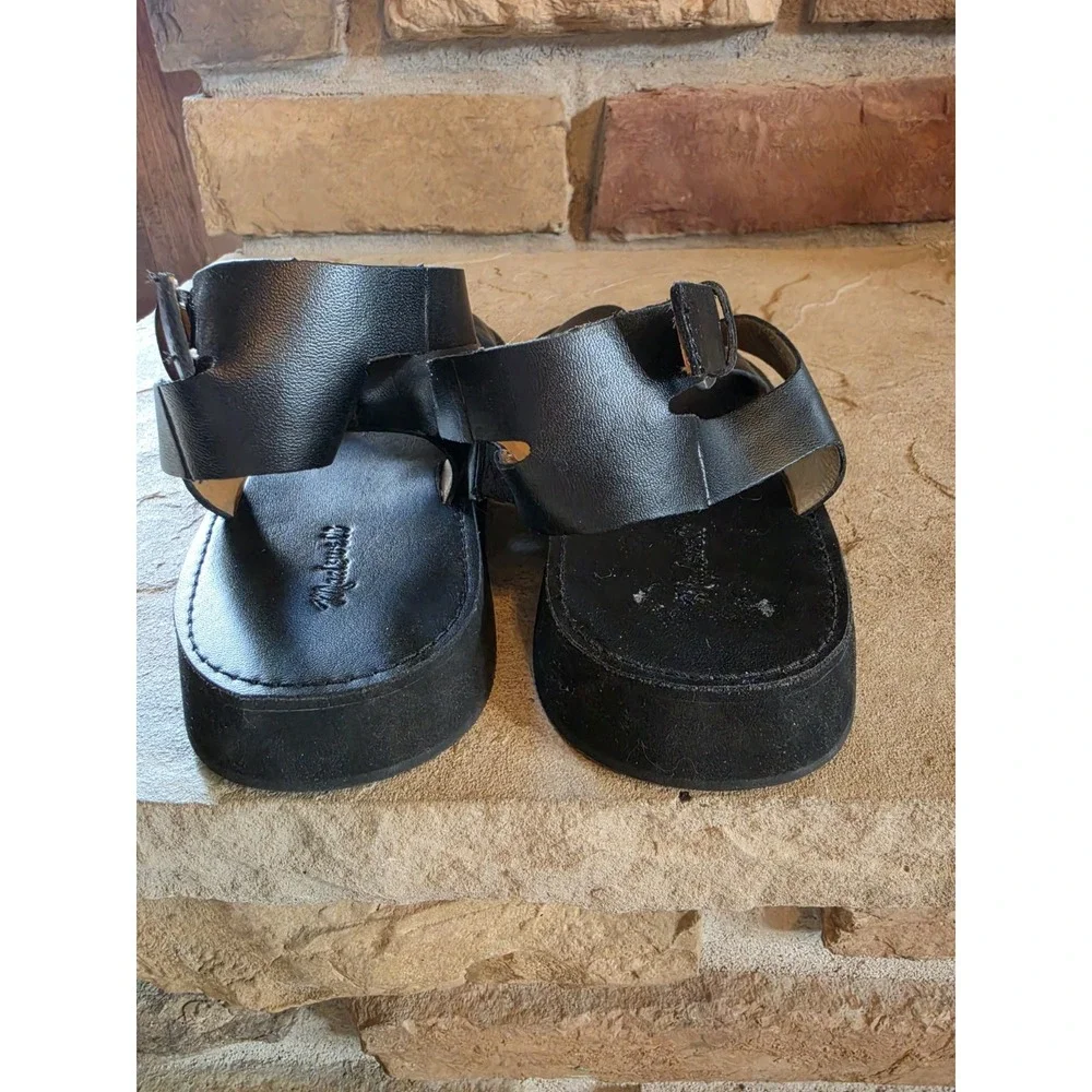 Madewell The Natasha Flatform Sandal in True Black Womens Size 7